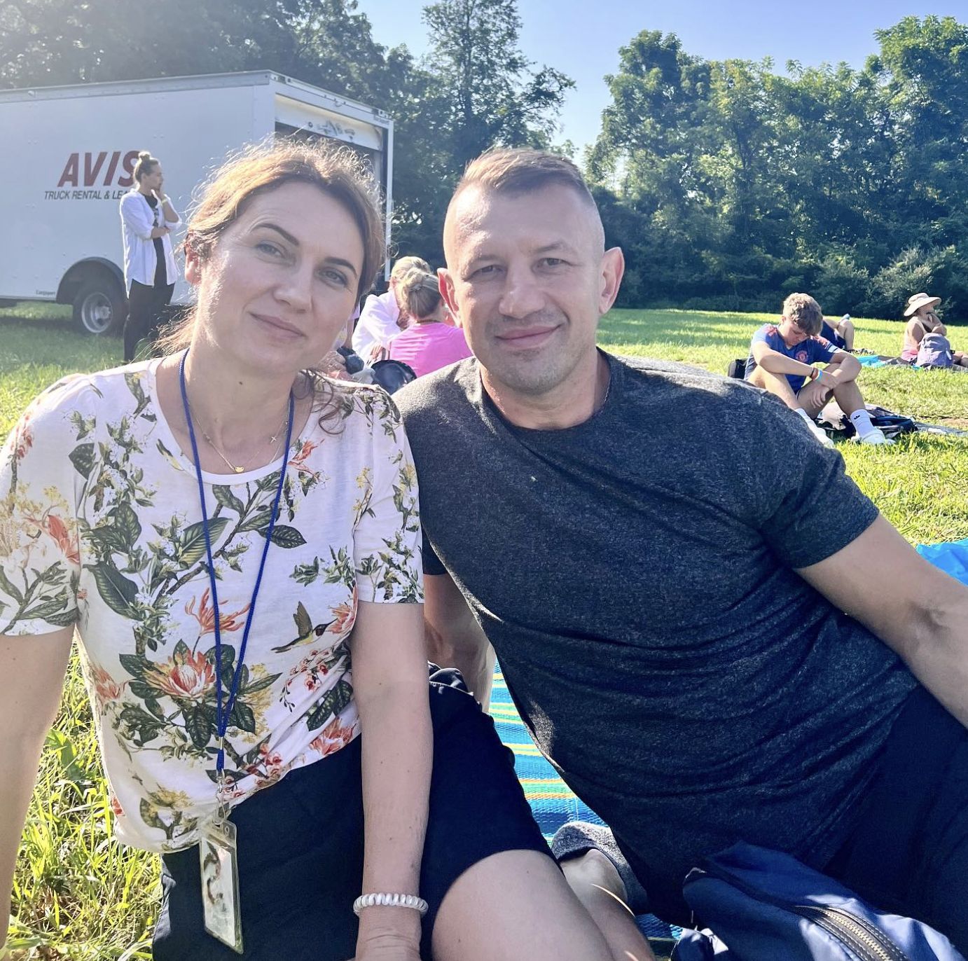 Tomasz Adamek z żoną Dorotą podczas pielgrzymki w USA