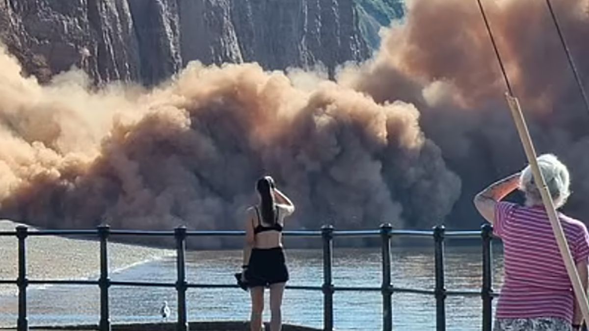 W hrabstwie Devon oberwał się fragment klifu