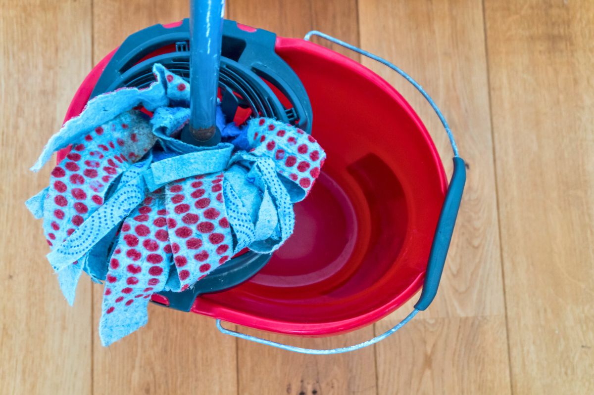 Mop in a bucket