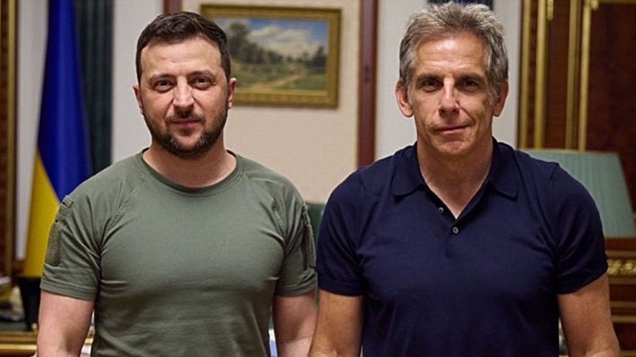 Wołodymyr Zełenski i Ben Stiller