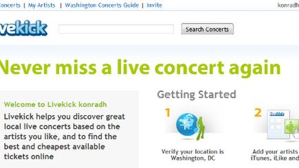 Livekick, czyli znajdź koncert wykonawców których słuchasz 1