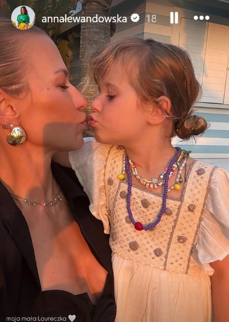 Anna Lewandowska z córką, Laurą