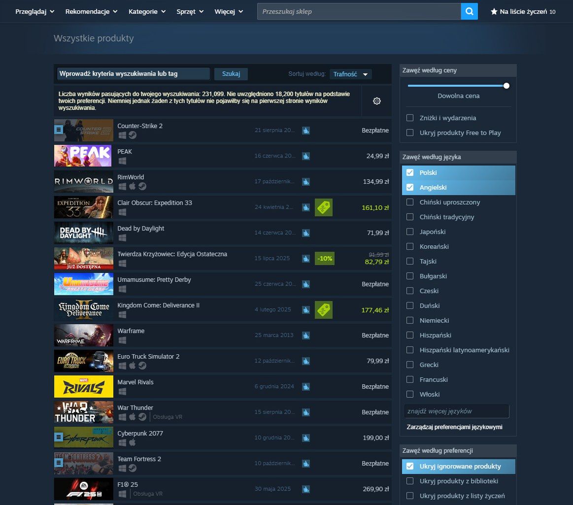 Sklep Steam, wersja beta
