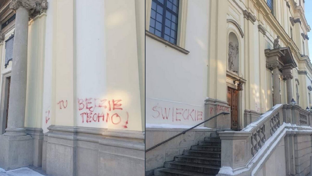 Kościół został zdewastowany.