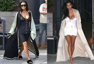 Piersi Kim Kardashian w dwóch stylizacjach. Która lepsza? (ZDJĘCIA)