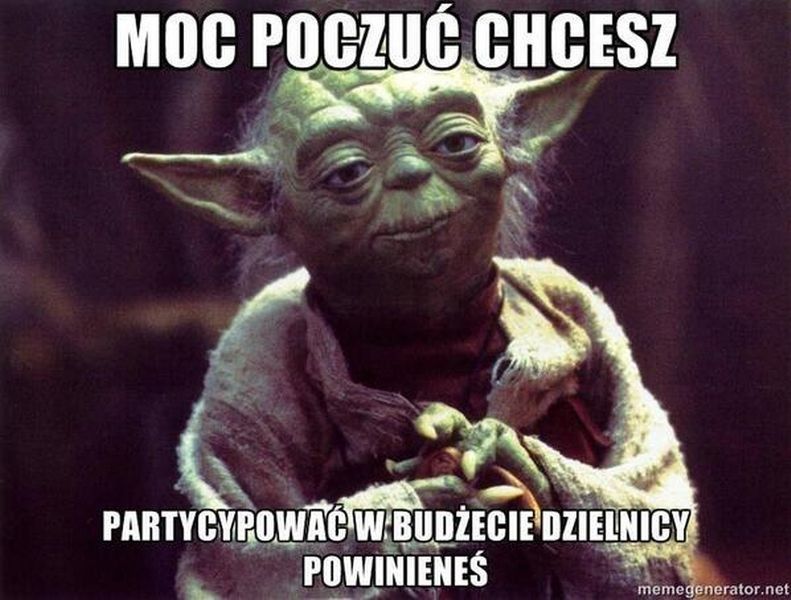 Mistrz Yoda na usługach ratusza. Zachęca do udziału w podziale budżetu