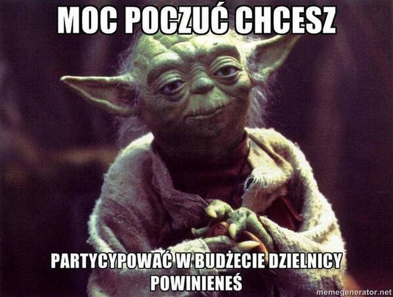 Mistrz Yoda na usługach ratusza. Zachęca do udziału w podziale budżetu