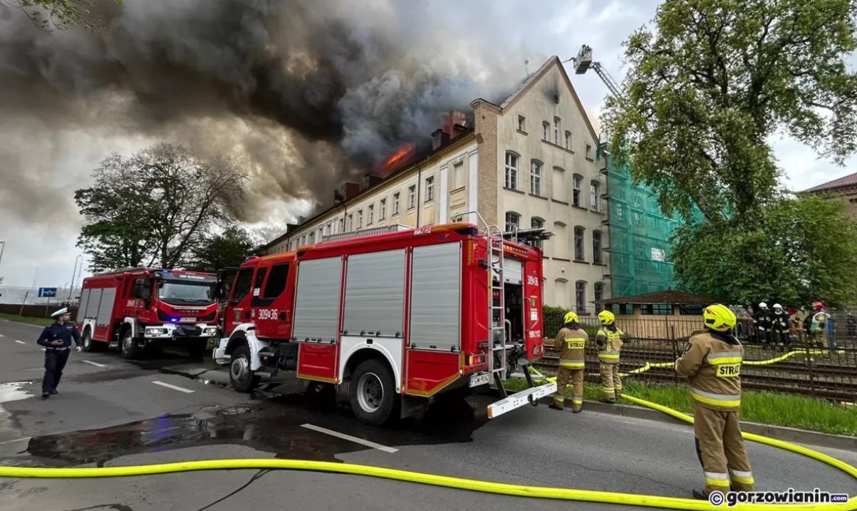 Pożar uczelni w Gorzowie Wielkopolskim