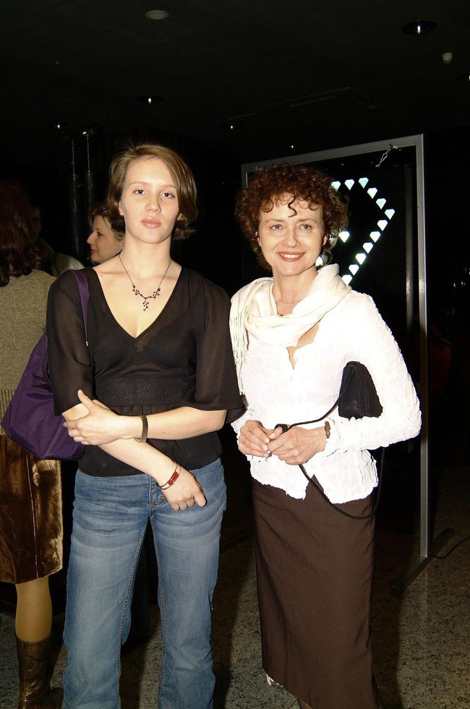 Joanna Szczepkowska i jej córka Hanna Konarowska w 2003 roku na pokazie mody Reserved