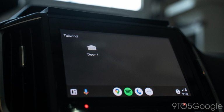 Skrót do otwierania bramy w aplikacji Tailwind w Androidzie Auto