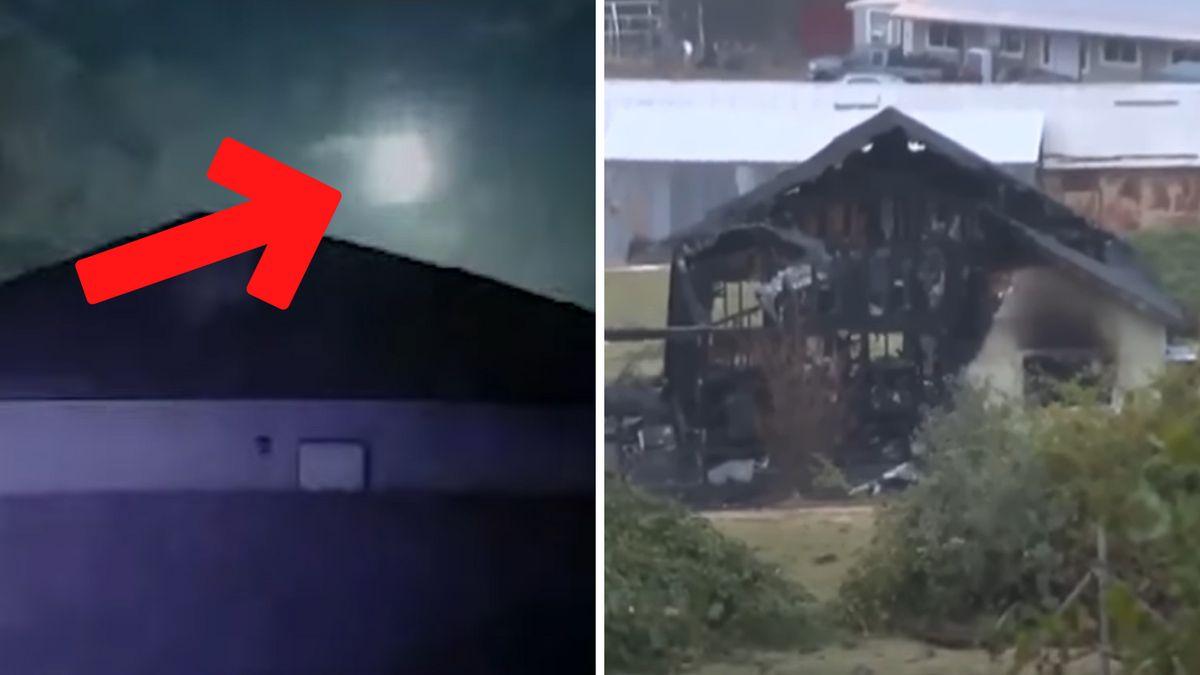 Kula ognia spadła na dom