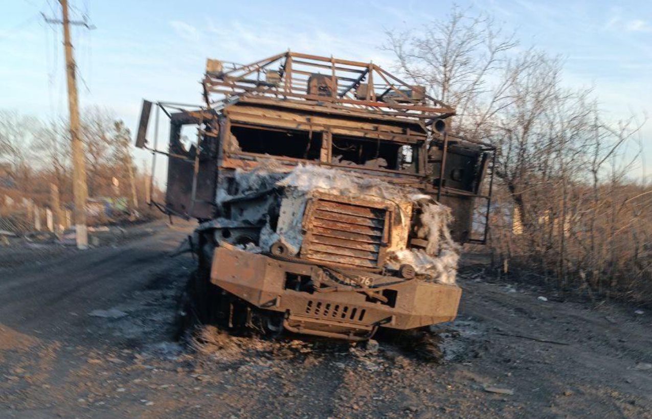 Destroyed by Ukrainians Russian TOS-2 system