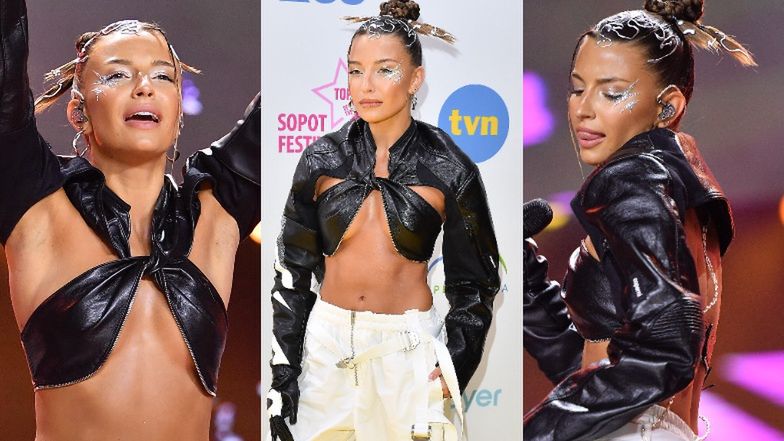 Julia Wieniawa kusi odkrytym brzuchem na festiwalu w Sopocie