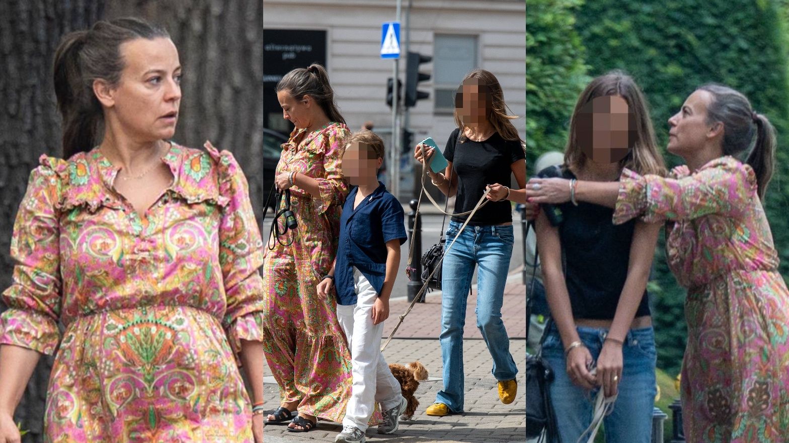 Anna Mucha spaceruje z dziećmi 