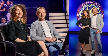 Cezary Pazura pozuje z NAJSTARSZĄ CÓRKĄ na planie "Milionerów" (ZDJĘCIA)