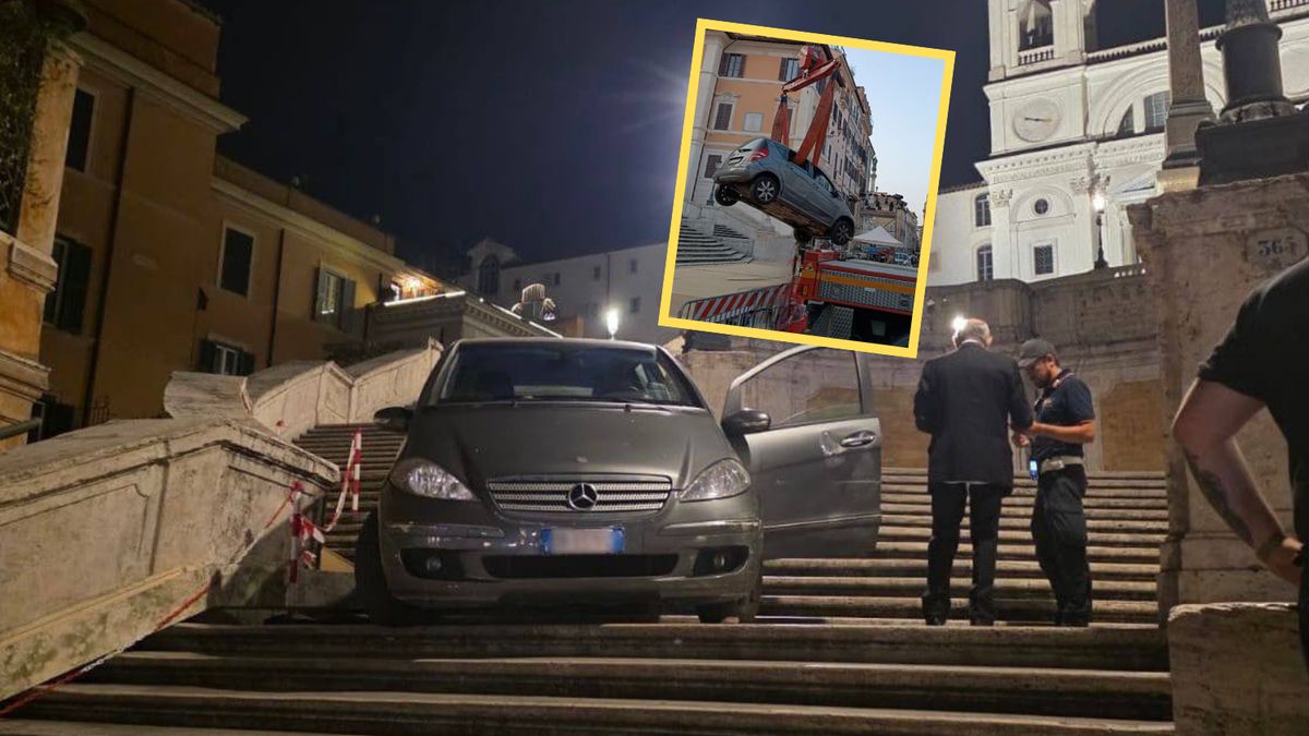  Kierowca wjechał na Schody Hiszpańskie 