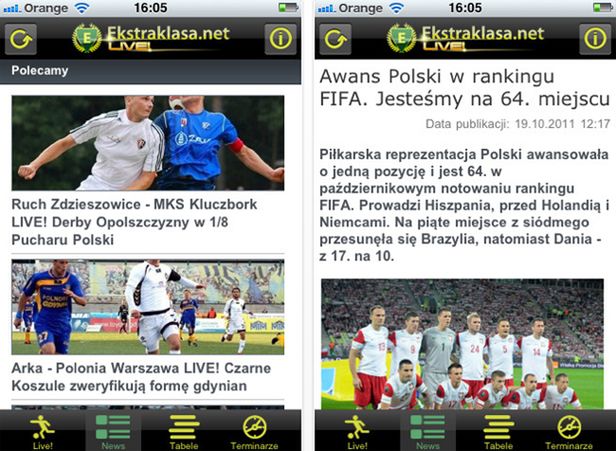 Polska Ekstraklasa na żywo w Twoim iPhonie 2