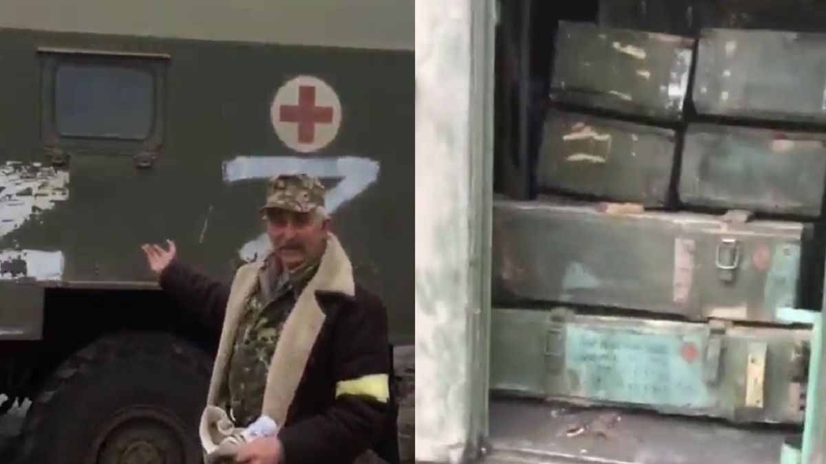 Rosyjskie wojska przewożą amunicję w pojazdach medycznych