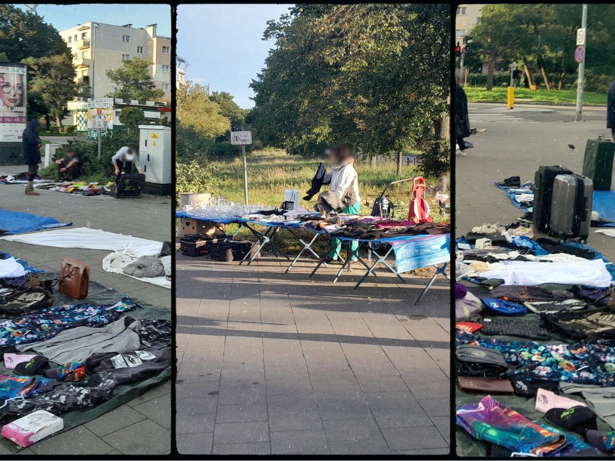 Nielegalny handel przy targowisku w Gdańsku