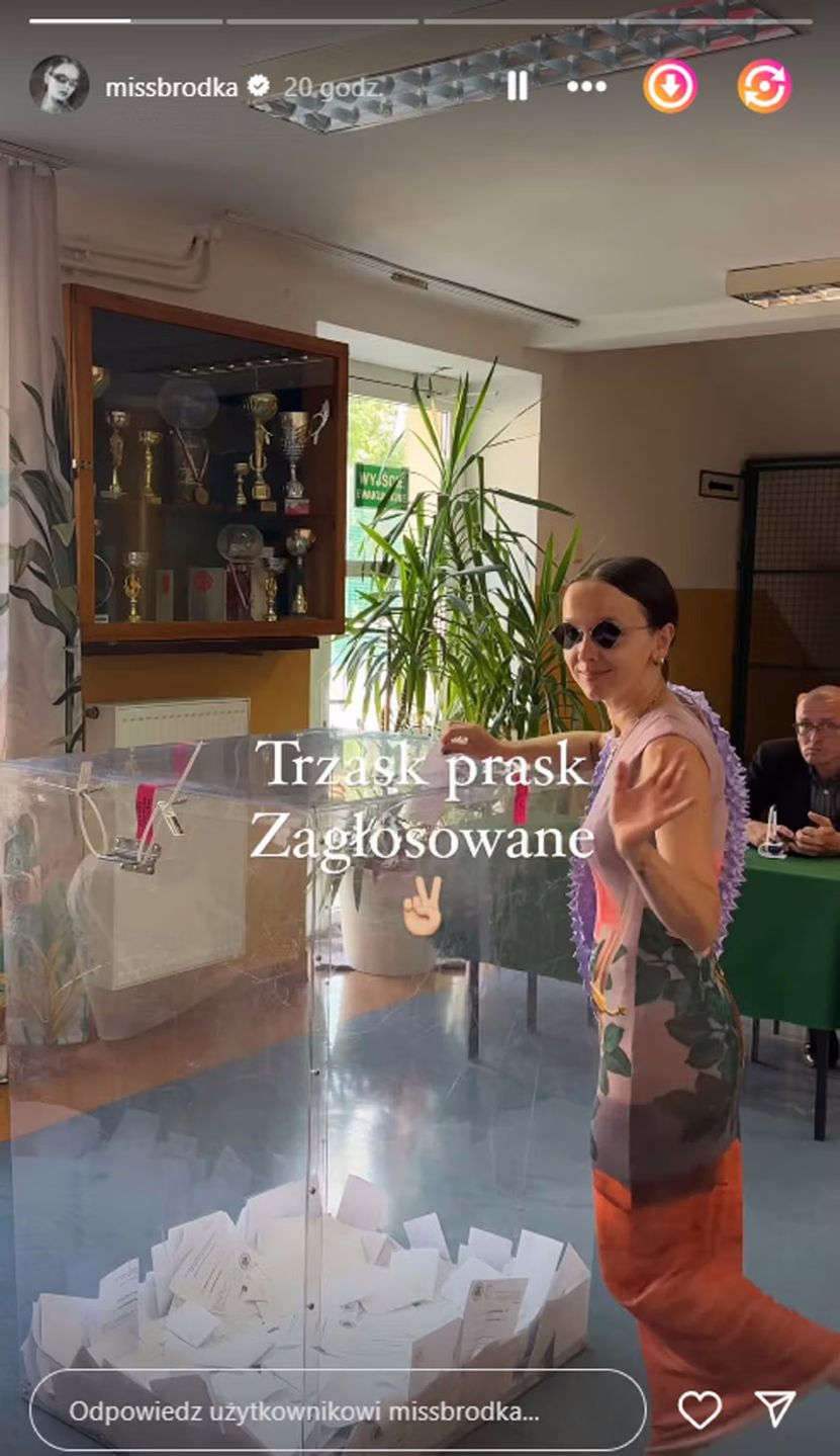 W dniu wyborów artystka pochwaliła się, że zgłosowała