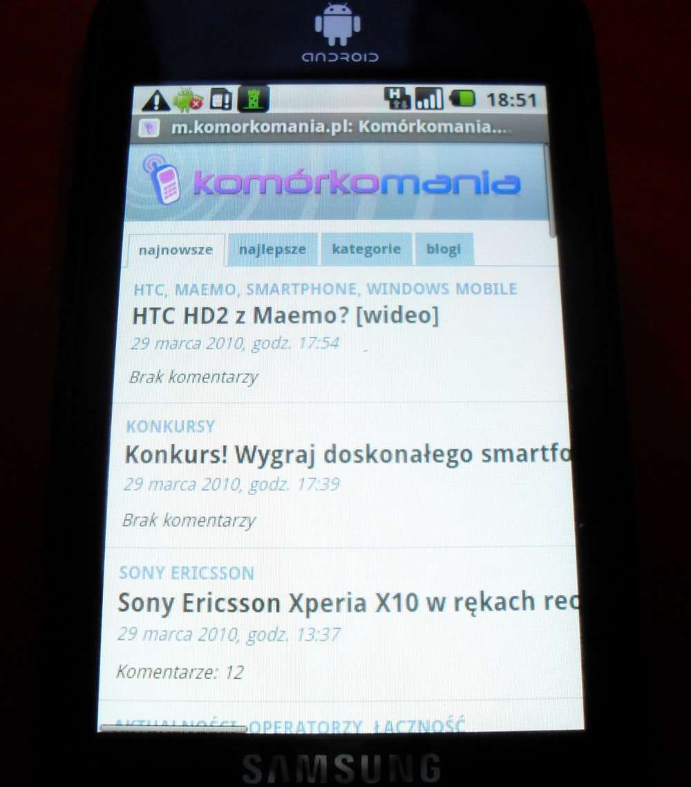 Samsung Galaxy I5700 - test 13