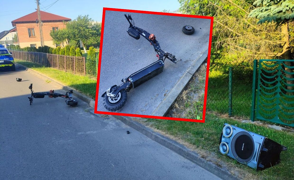 13-latek siedział głośniku muzycznym. Znów wypadek z hulajnogą