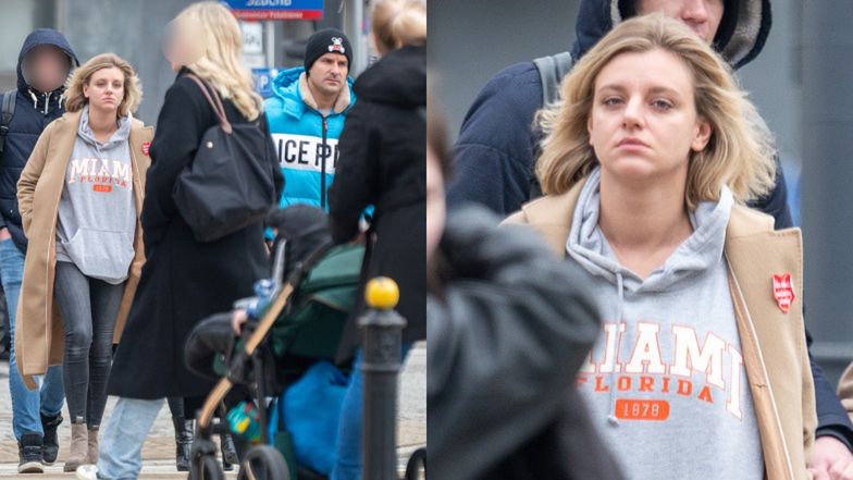 Piotr Stramowski i jego ukochana wychodzą z restauracji osobno