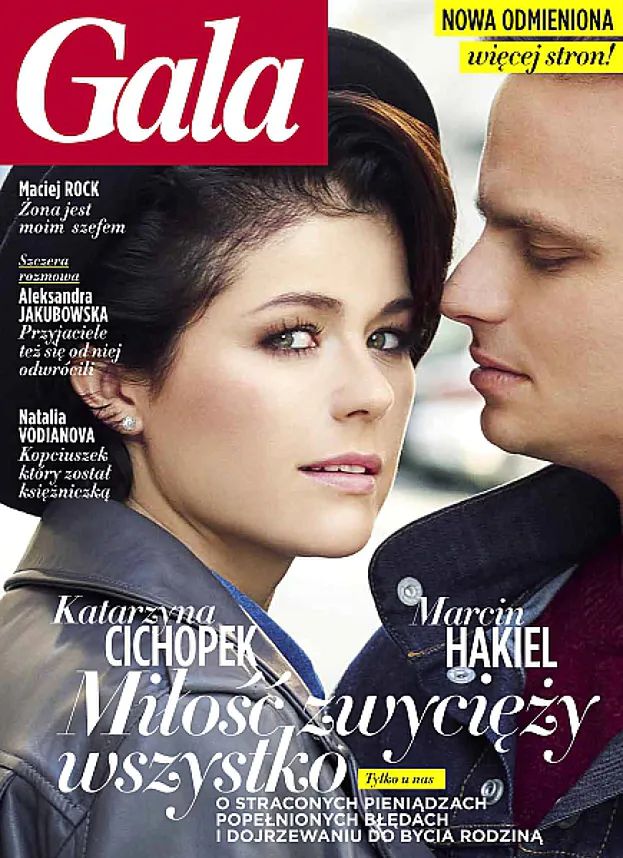 Kasia Cichopek i Marcin Hakiel na okładce "Gali" w 2014 roku