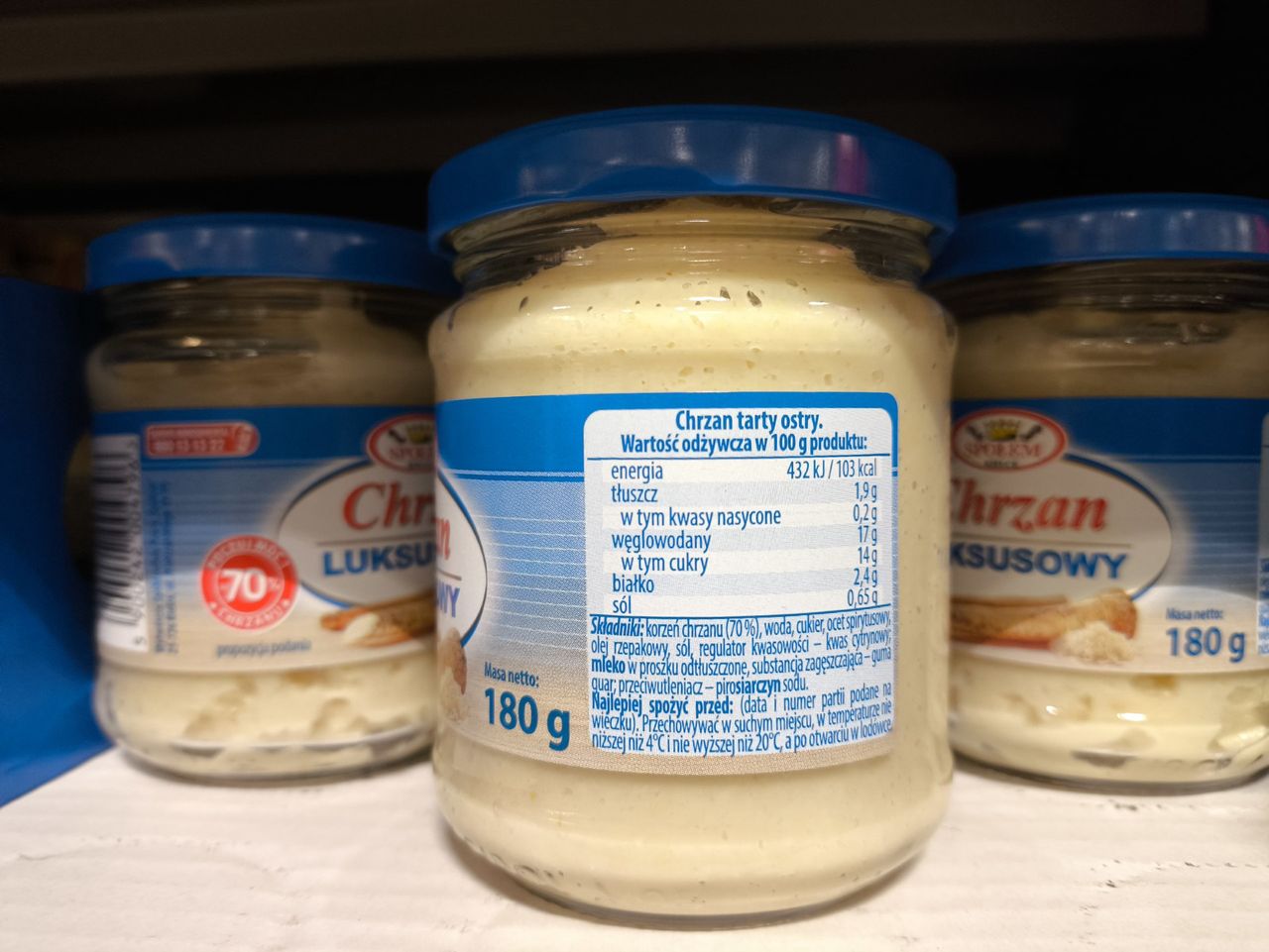 Ten chrzan zawiera aż 70% chrzanu w produkcie