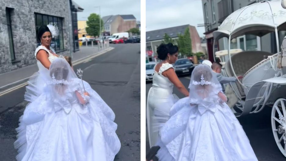 Wyjątkowa komunia. Dziewczynka przyjechała w karocy zaprzężonej w białe konie