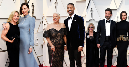 Oscary 2019: Gwiazdy pozują z bliskimi: Bradley Cooper z Iriną, Charlize Theron z mamą... (FOTO)