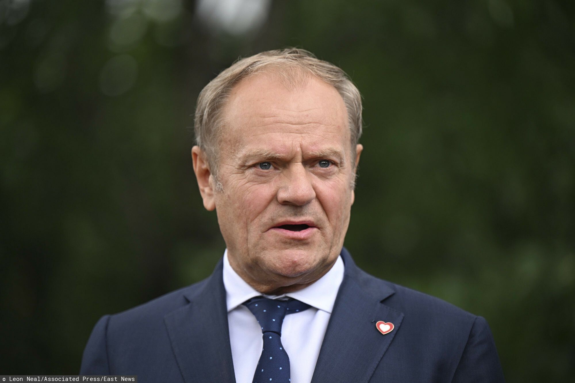 Premier Tusk na szczycie Europejskiej Wsp�lnoty Politycznej w TiraniePoland's Prime Minister Donald Tusk talks to the press at the 6th European Political Community summit Friday May 16, 2025 in Tirana, Albania. (Leon Neal/Pool via AP)Leon Neal