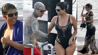 Kourtney Kardashian i Travis Barker wypoczywają nad basenem w trakcie "podróży poślubnej" (ZDJĘCIA)