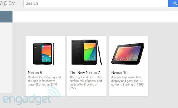 Nexus 5 w Google Play (fot. engadget.com)