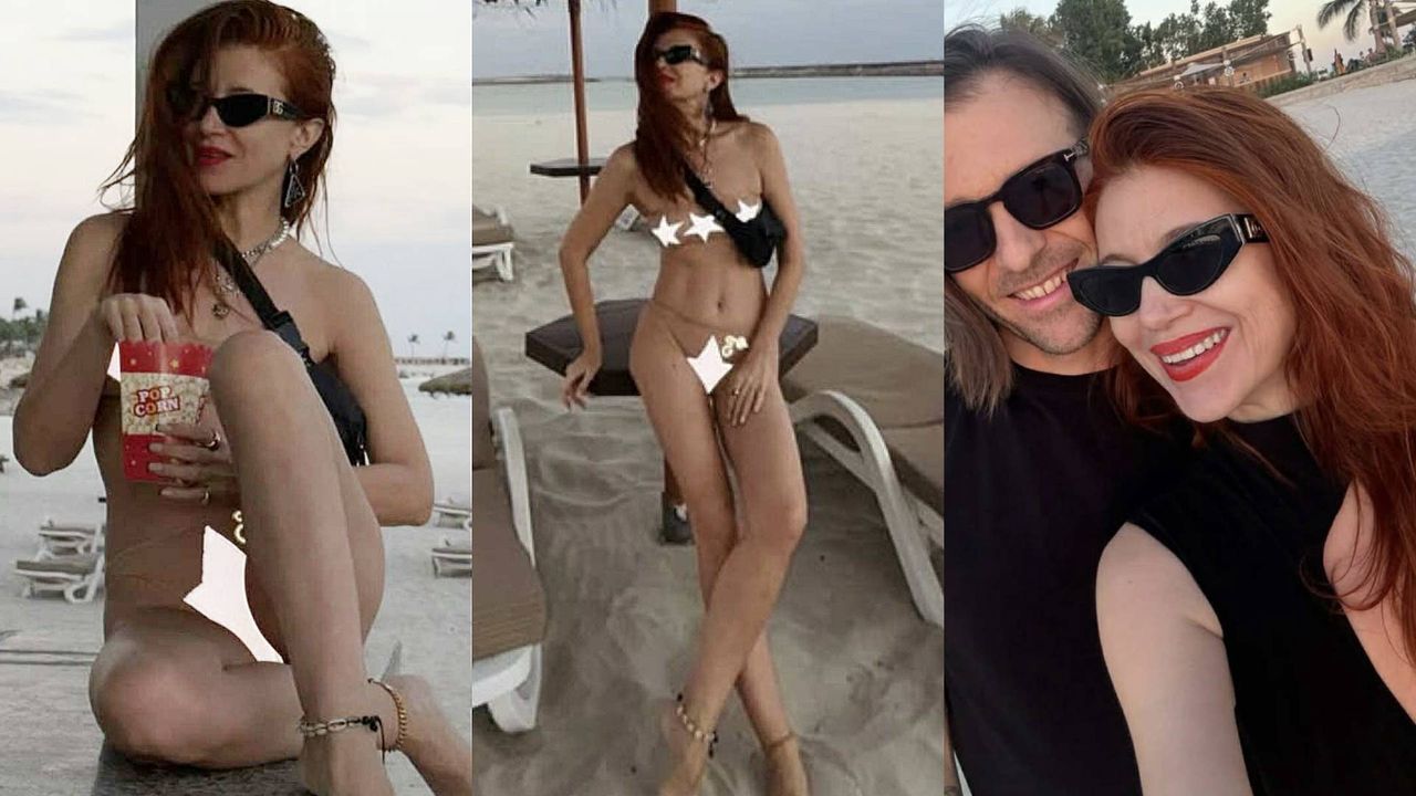 Ada Fijał wyleciała z Polski na święta i ruszyła na plażę. Ciało 49-latki przykrywały tylko gwiazdki [ZDJĘCIA]