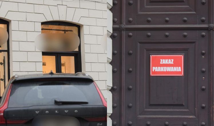 Radosław Majdan parkuje na zakazie i idzie do butiku 