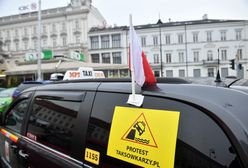 Warszawa. Protest taksówkarzy. Blokada centrum miasta