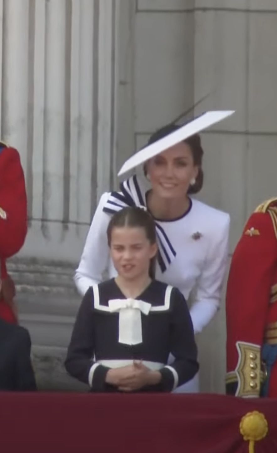 Księżna Kate i księżniczka Charlotte podczas Trooping the Colour 2024