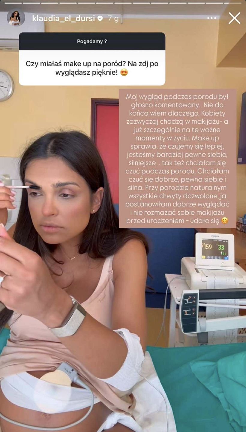 Klaudia El Dursi o makijażu podczas porodu