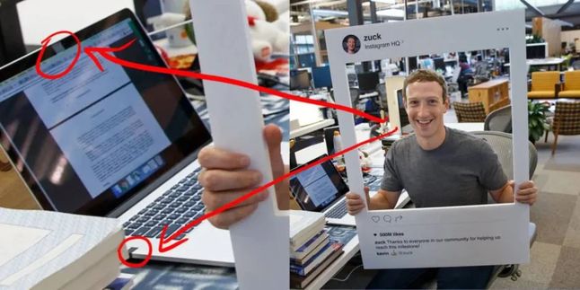 Na zdjęciu z 2016 roku widać MacBooka Zuckerberga z zaklejoną kamerką oraz mikrofonem.