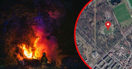 Nocny pożar na kempingu. Samochód nagle stanął w płomieniach
