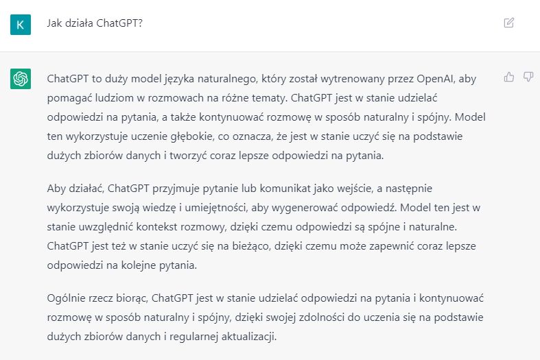 ChatGPT o samym sobie