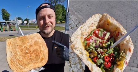 Najdroższy kebab w Polsce w rękach Mr Kryhy. Waga i cena przyprawiają o zawrót głowy