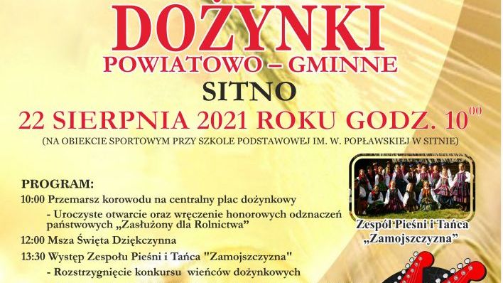 Dożynki Powiatowo-Gminne Sitno 2021