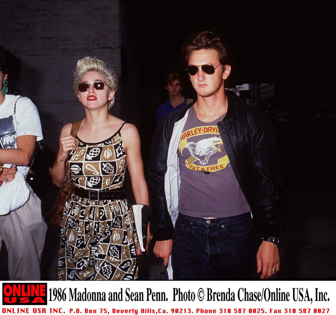 1986 Madonna and Sean Penn.1986 Madonna and Sean Penn.Brenda ChaseMadonna, Sean Penn, both wearing sunglasses