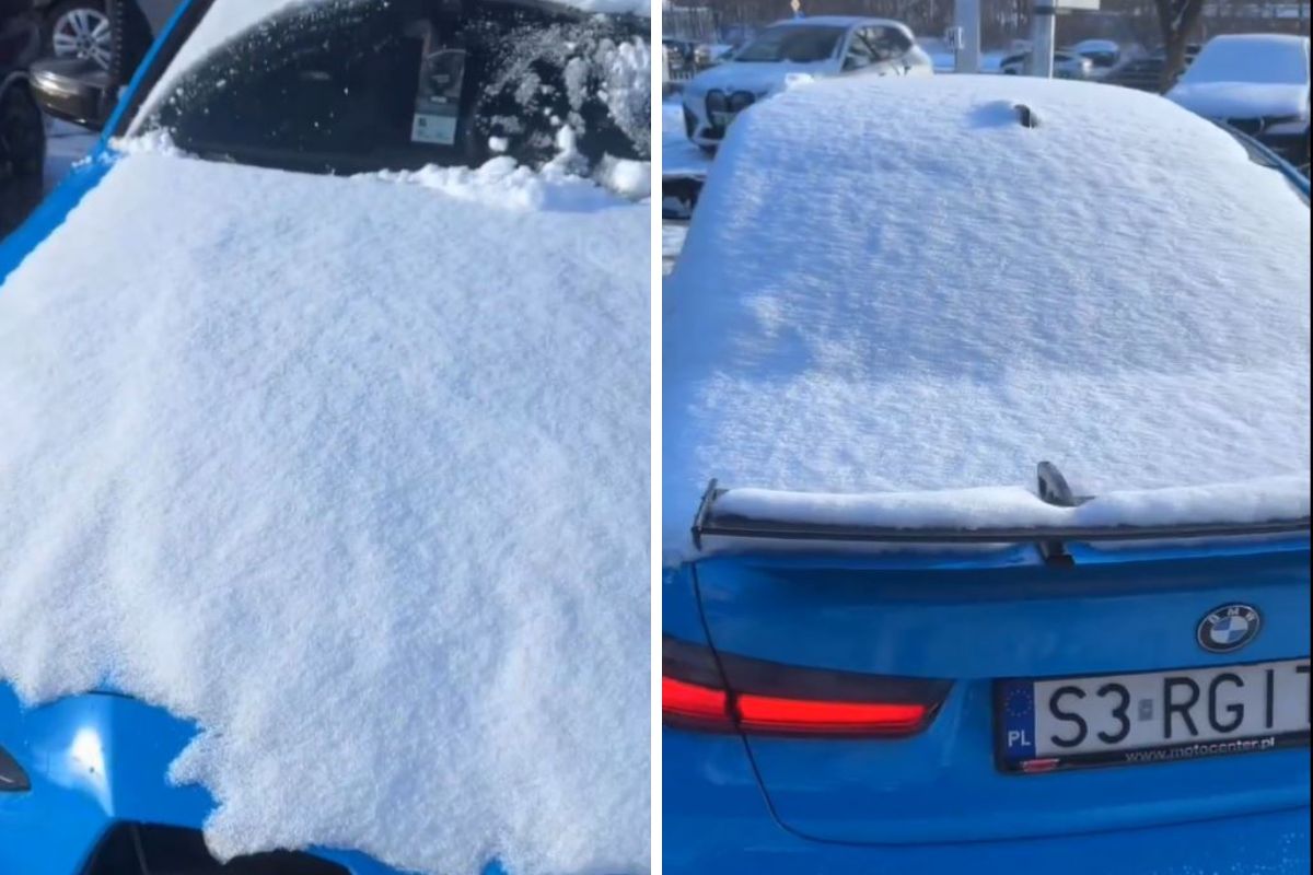 Znajdzie naśladowców? Pokazał, jak odśnieżył auto