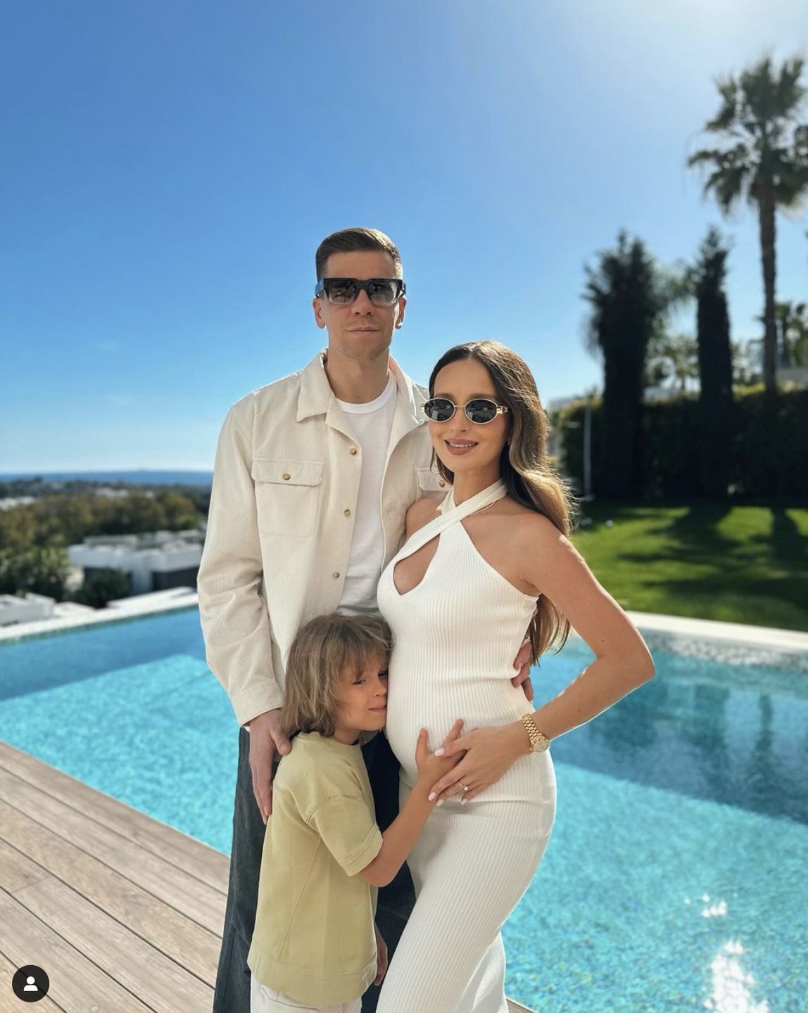 Marina Łuczenko, Wojciech Szczęsny i Liam 