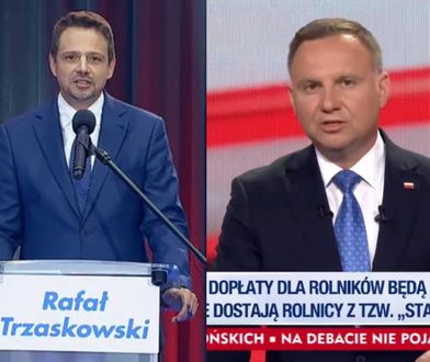 Debaty prezydenckie. Andrzej Duda i Rafał Trzaskowski czytali z promptera?