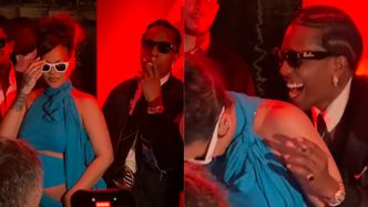 Ciężarna Rihanna i ASAP Rocky balowali w Cannes. Internauci OBURZENI nagraniem: "Czemu on PALI przy niej?"