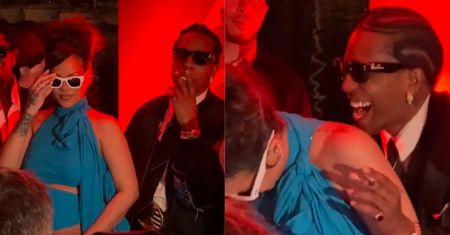 Ciężarna Rihanna i ASAP Rocky balowali w Cannes. Internauci OBURZENI nagraniem: "Czemu on PALI przy niej?"